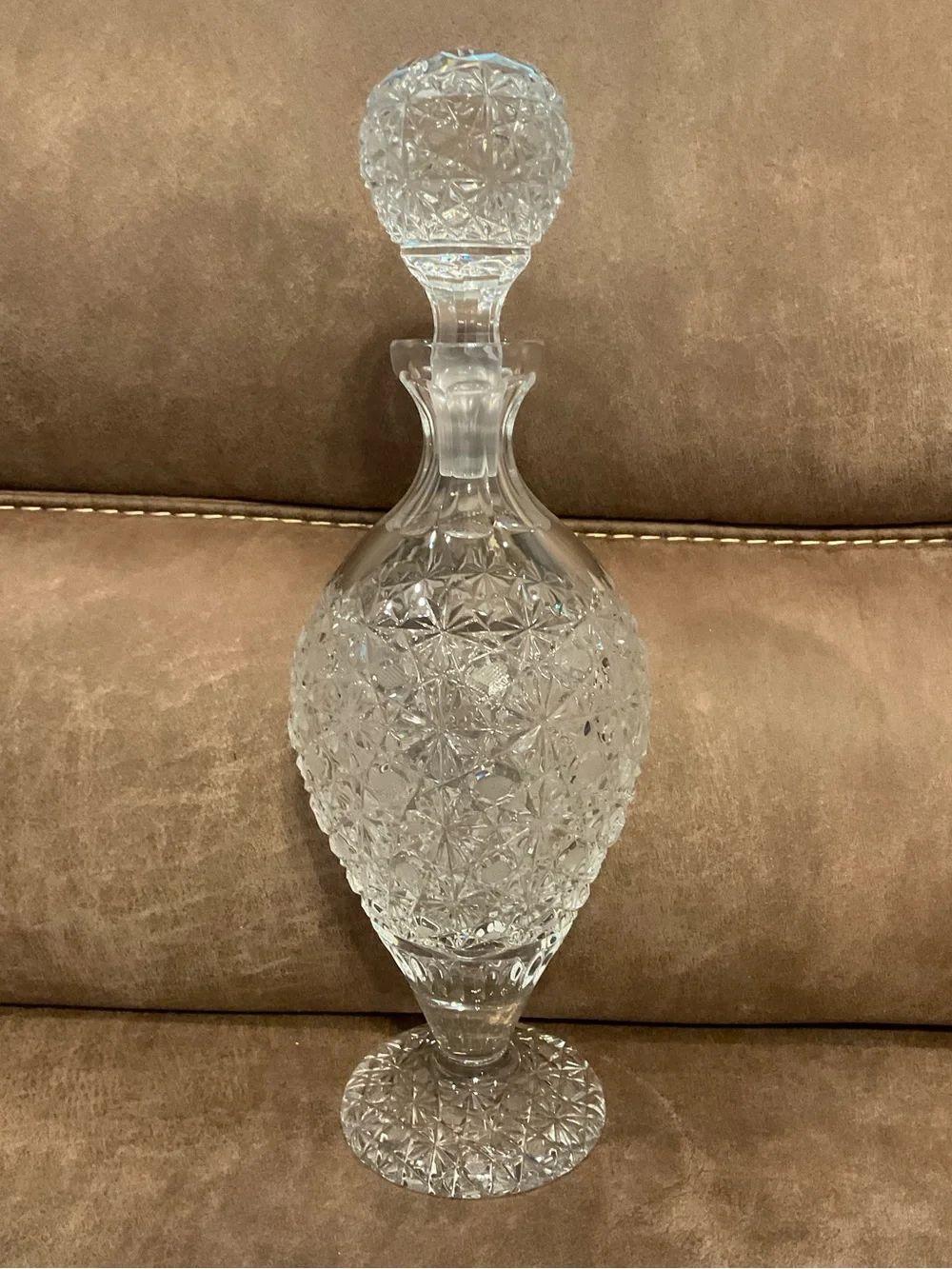 Vintage Intricate Cut Decanter With Stopper